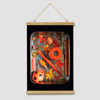 Personalised Orange Objects | Little Things In Tins Nursery Wall Art, 2 of 3