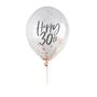 Five Rose Gold 'Happy 30th' Birthday Confetti Balloons, thumbnail 2 of 2