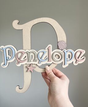 Flower Name Sign Girls Personalised Door Sign Wooden, 10 of 12