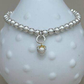 Personalised Solid Silver Strawberry Charm Bracelet, 3 of 5