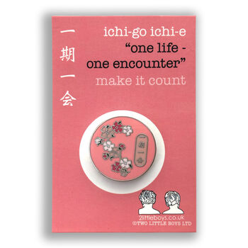 Gift For Friends Cherish Each Moment Cherry Blossom Pin, 2 of 8