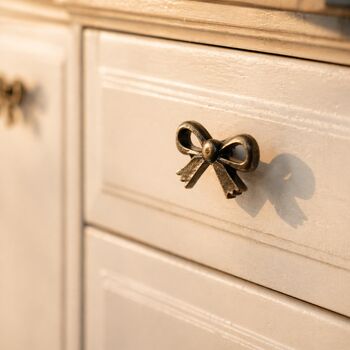 Vintage Ribbon Bow Brass Cabinet Knob, 7 of 8
