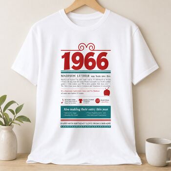 Personalised 60th Birthday Gift 1966 T Shirt, 2 of 9