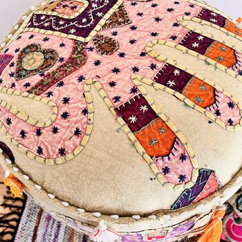 Green Tea Handmade Elephant Pouffe Footstool, 9 of 9