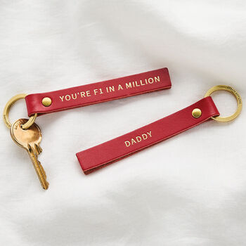 'You're F1 In a Million' Personalised Formula One Leather Keyring, 2 of 4