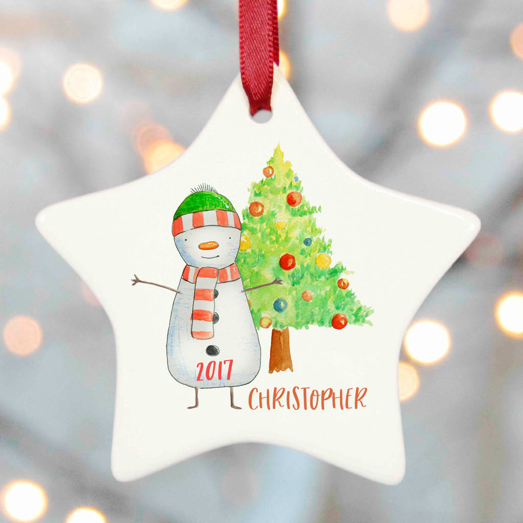 Personalised Christmas Decoration Snowman By Christening Gifts by ...