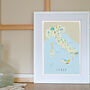 Map Of Italy Art Print, thumbnail 1 of 4