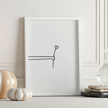 Cute Heart Flower Minimalist Line Drawing Print, 2 of 7
