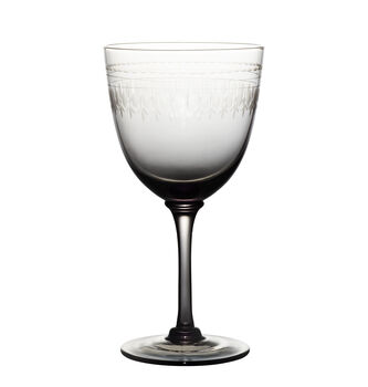 A Set Of Four Smoky Wine Glasses With Ovals Design, 2 of 2