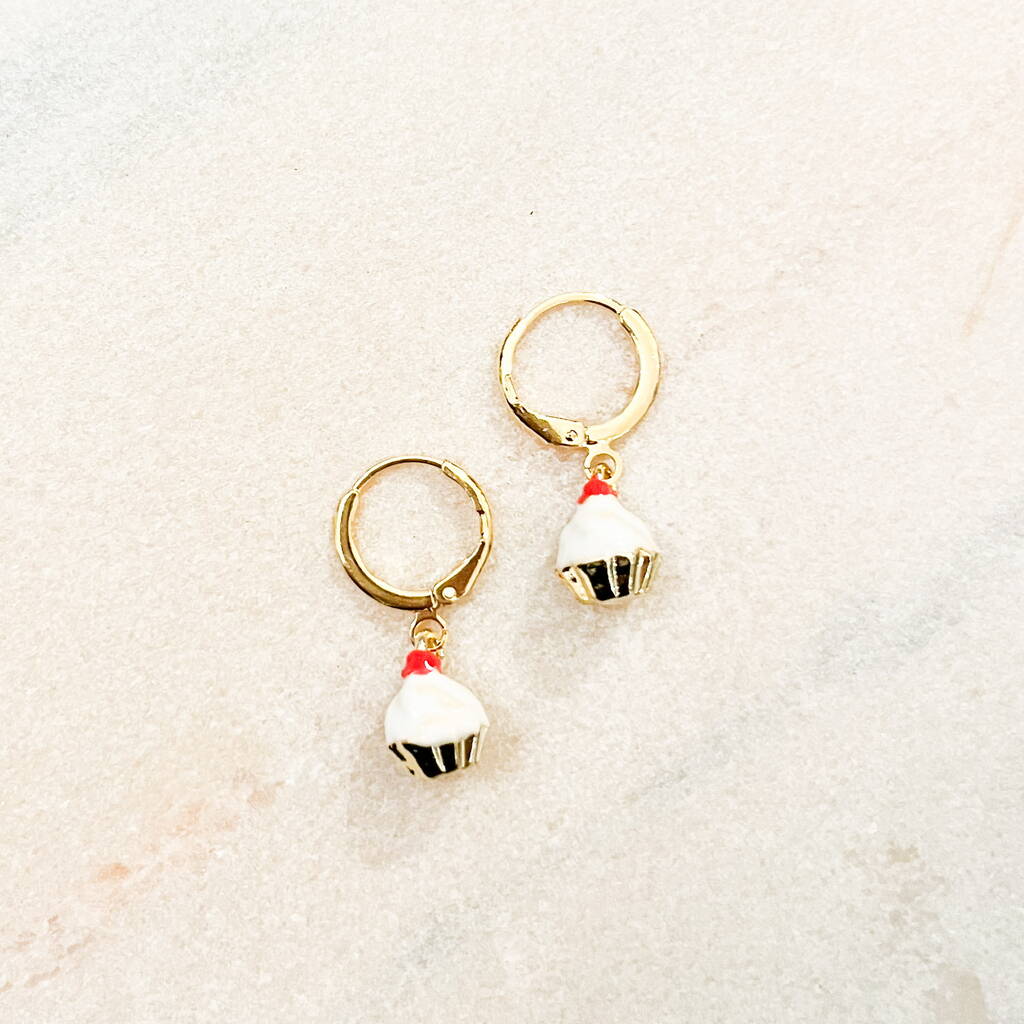 Sweet Treat Cupcake Huggie Earrings