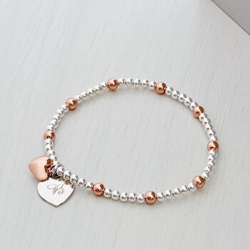 18ct Rose Gold Plated Two Tone Personalised Bracelet, 6 of 6