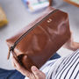 Personalised Initials Leather Wash Bag, thumbnail 4 of 12