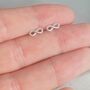 Sterling Silver Valentines Earrings, Infinite Love, thumbnail 3 of 5
