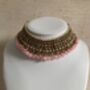 Indian Gold Plated Light Pink Pearl Choker Set, thumbnail 4 of 7