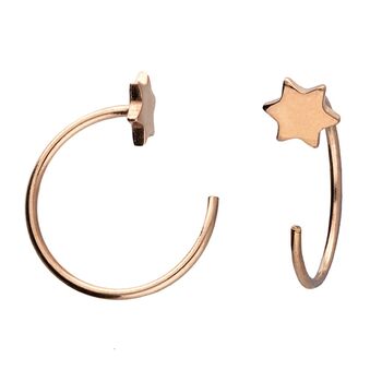 Dainty Sterling Silver Star Pull Through Earrings, 4 of 7