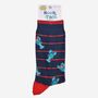 Men's Bamboo Socks Christmas Lobsters Navy Red, thumbnail 5 of 5