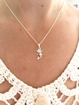 Sterling Silver Mermaid Pendant Necklace, 5 of 7