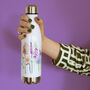 Inky Wildflower Thermal Bottle With Personalisation, thumbnail 1 of 12
