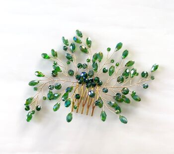Peridot Green Crystal Hair Comb, 2 of 2