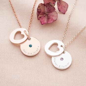 Secret Personalised Heart Birthstone Necklace, 4 of 12
