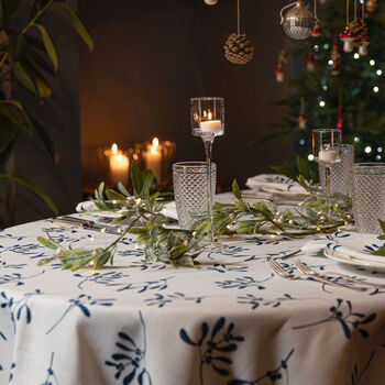 Luxury Designer Christmas Tablecloth Mistletoe White, 2 of 7