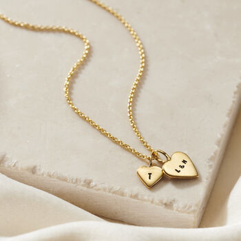 Personalised Mother And Baby Heart Charm Necklace, 3 of 9
