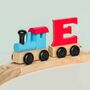 Wooden Letter Name Train Toy Pastel And Light Colours, thumbnail 3 of 9