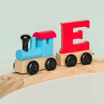 Wooden Letter Name Train Toy Pastel And Light Colours, 3 of 9