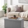 Light Grey Padded Storage Ottoman With Flip Up Lid, thumbnail 3 of 7