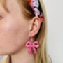 Large Glitter Bow Dangle Earrings / Birthday Gift For Best Friend, thumbnail 11 of 11