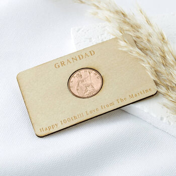 100th Birthday 1924 Farthing Personalised Wallet Card, 2 of 7