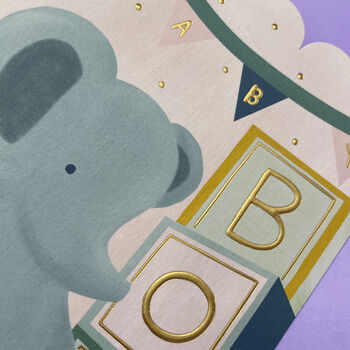 Cute 'Baby Boy' New Baby Blocks Card, 2 of 2