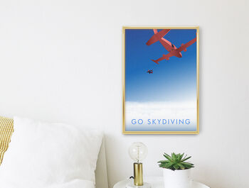 Go Skydiving Travel Poster Art Print, 2 of 8