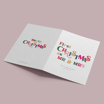 Personalised 'First Year As Mrs And Mrs' Christmas Card, 3 of 4