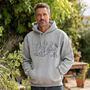 Personalised Rugby Print Hoodie Initials Gift, thumbnail 1 of 11