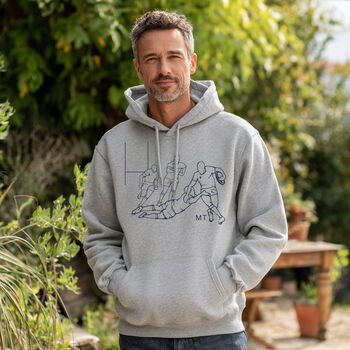 Personalised Rugby Print Hoodie Initials Gift, 2 of 11