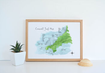 Cornwall Surf Map Print, 3 of 3