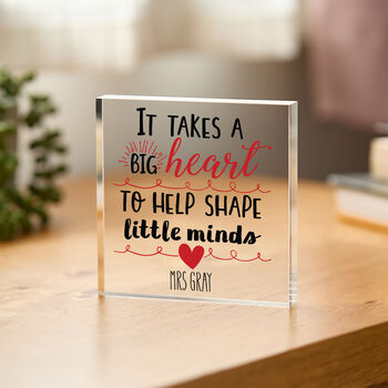 Personalised Teacher Thank You Heart Plaque Gift, 2 of 5