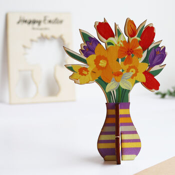 Pop Out Wooden Spring Flowers Card, 4 of 12