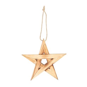 Hanging Wooden Pentagram Decoration, 2 of 3