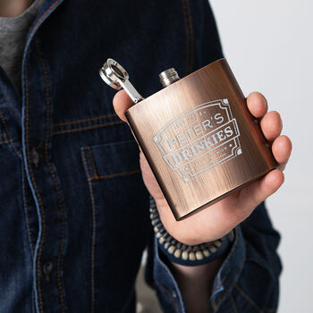 Personalised Vintage Hipflask Mens Birthday Gifts, 3 of 4