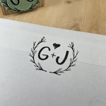 Personalised Initials Rubber Stamp – Laurels, 6 of 6