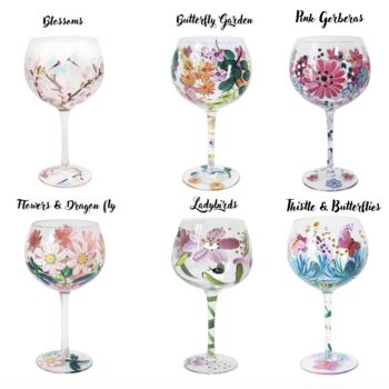 Hand Painted Gin Glasses, 3 of 6