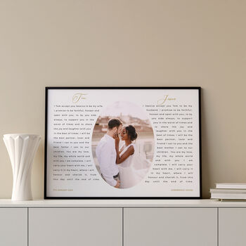 Personalised His And Hers Wedding Vows Photo Print, 3 of 7