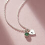 Birthstone And Initial Heart Charm Necklace, thumbnail 5 of 9