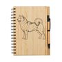 Personalised Finnish Spitz Engraved Notebook And Pen Set, thumbnail 2 of 2