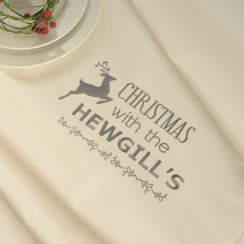 Personalised Organic Christmas Dinner Tablecloth, 4 of 4