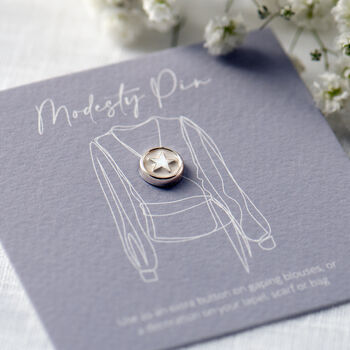 White Enamel Star Modesty Pin, Versatile Gift For Her, 2 of 10