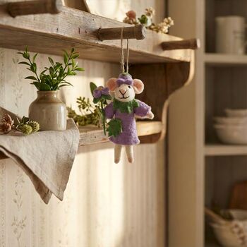 Handmade Felt Violet The Mouse Decoration, 3 of 3