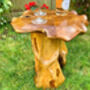 Handcrafted Mushroom Side Lamp Table Natural Wooden Furniture, thumbnail 2 of 4